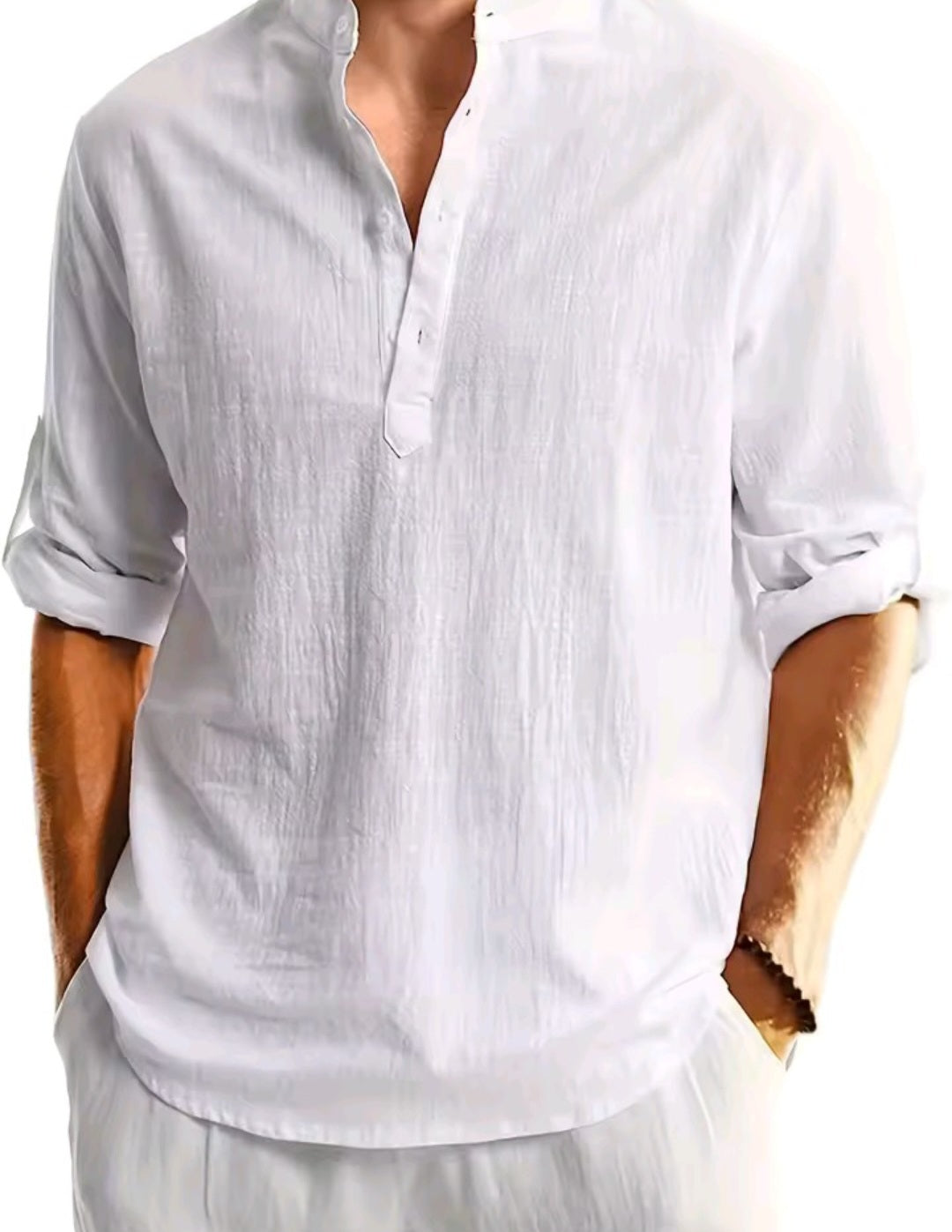 Long-sleeved linen shirt
