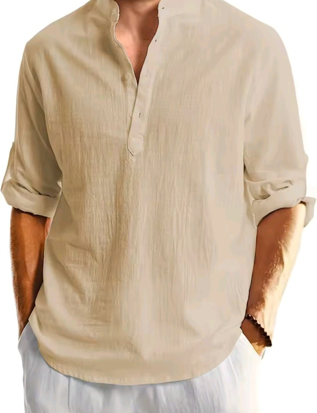 Long-sleeved linen shirt